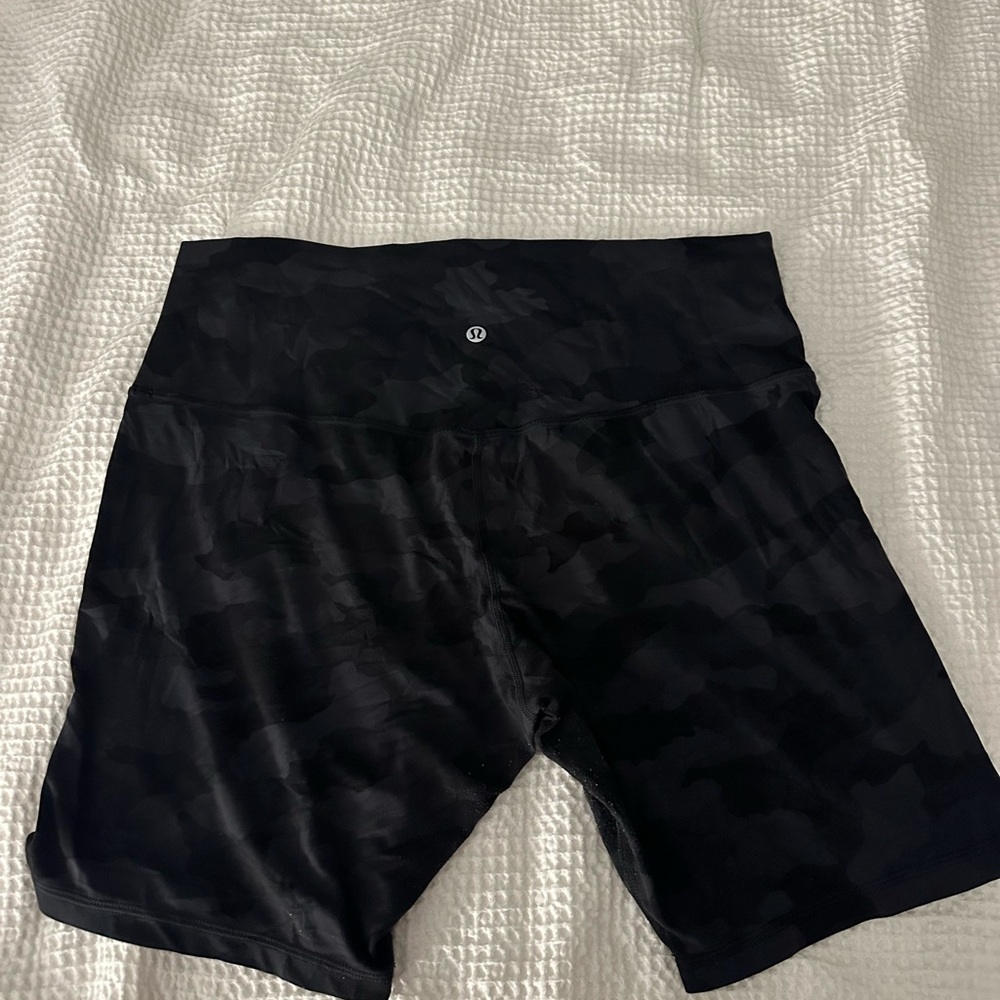 Lululemon Black Camo High-Waisted Shorts